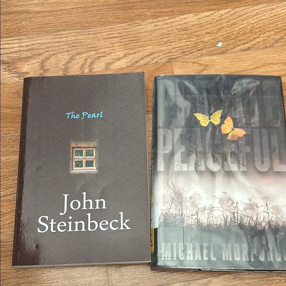 John Steinbeck 'The Pearl' and Michael Morpurgo 'Private Peaceful' Books